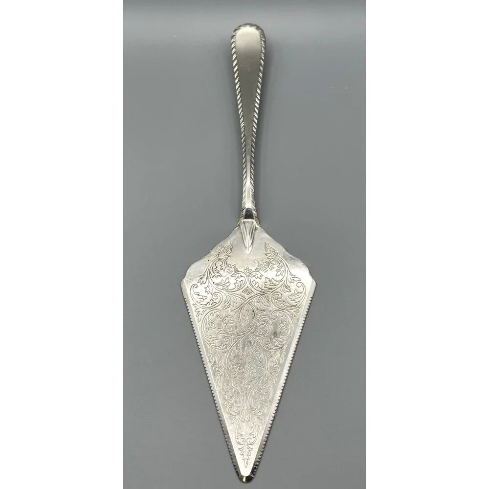 Ornate Italian Baroque Style Silverplate Cake Server for Wedding or Anniversary